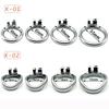 SHAZ Stainless Steel Round Curved Ring Male Adult Chastity Lock Cock Cage Accessories Anti-Erection Device BDSM Sex Toys for Men
