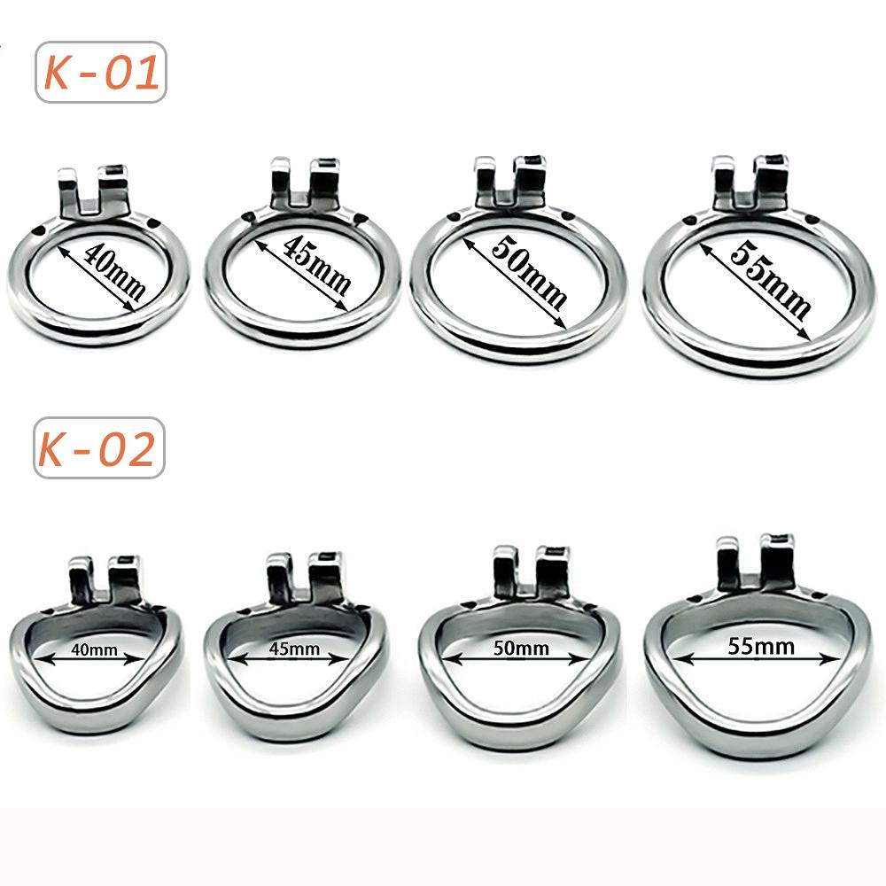 SHAZ Stainless Steel Round Curved Ring Male Adult Chastity Lock Cock Cage Accessories Anti-Erection Device BDSM Sex Toys for Men