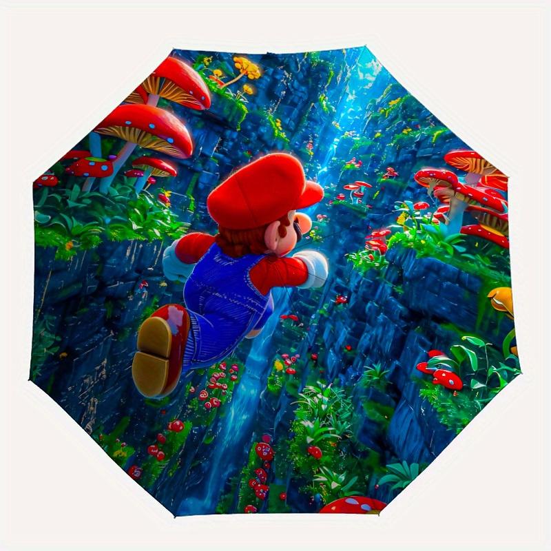 

1pc Mario Automatic Opening/closing Umbrella, Windproof, Foldable Sunshade, Perfect Gift for Friends, Durable Handle y250812115