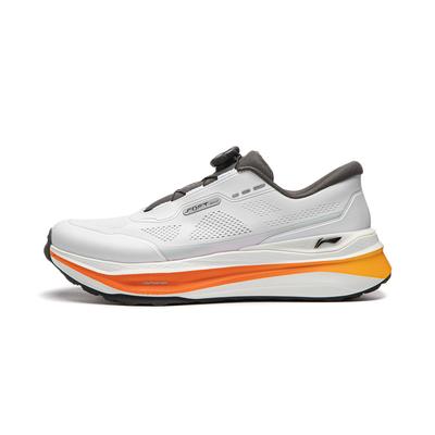 Li Ning Soft Go Max 3 Bequeme Dämpfung Rutschfest Atmungsaktiv Niedrige Silhouette Freizeit-Schuhe Unisex Sneaker Standard-Weiß Silber AGLW023-6