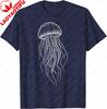 Sea Creature Watercolor Jellyfish Graphic Printed TShirt Casual Fashion Loose Unisex Tshirt Y2k Summer Cotton Sandbeach T Shirt