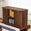 Solid Wood Storage Box Creative Display Rack Tea Cup Storage Rack Storages Cabinet Home Dustproof Rolling Shutter Door Shelf