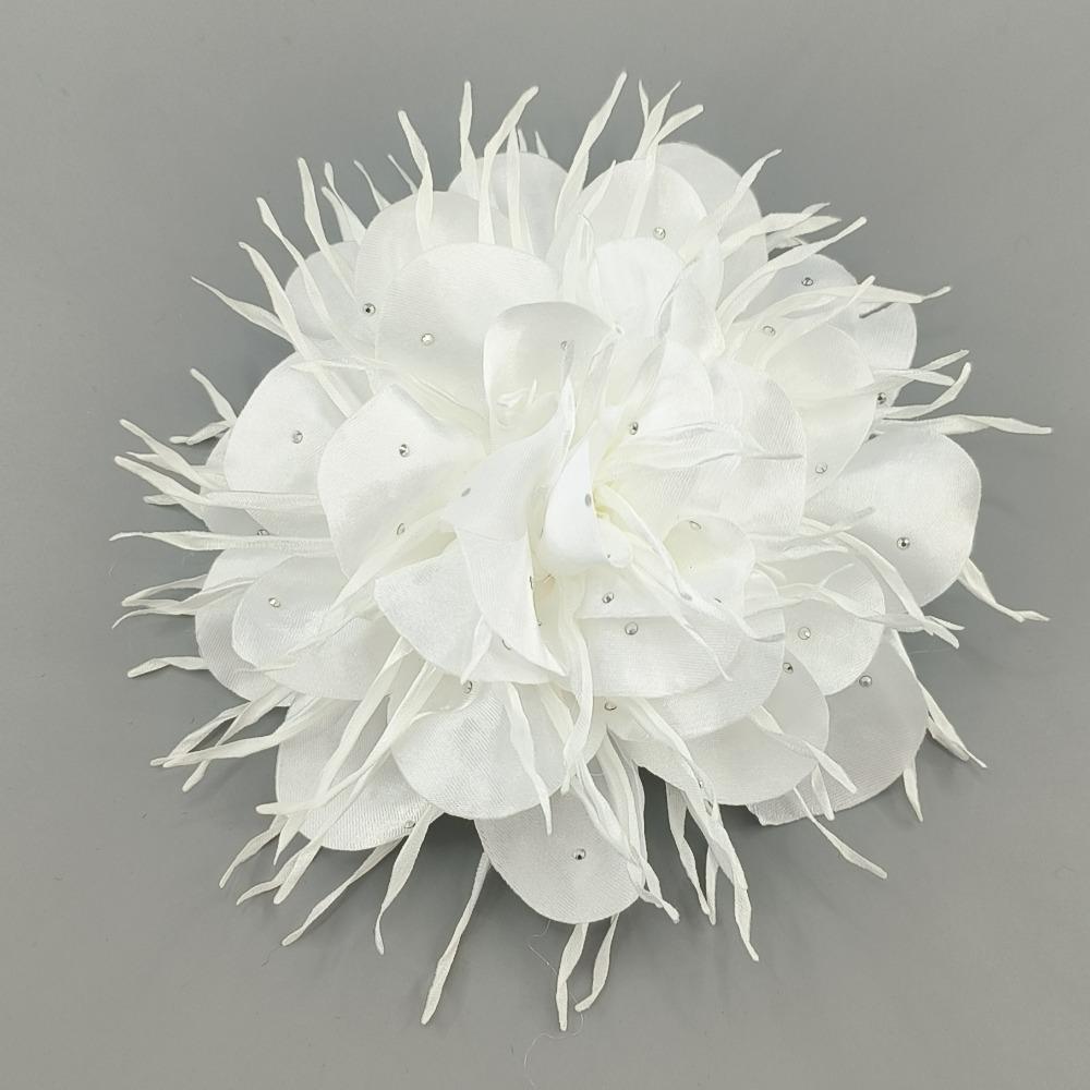 16cm Large Flower Brooch Suit Sweater Coat Fabric Handmade Foral Corsage Solid Color Jewelry Badge Accessories белый