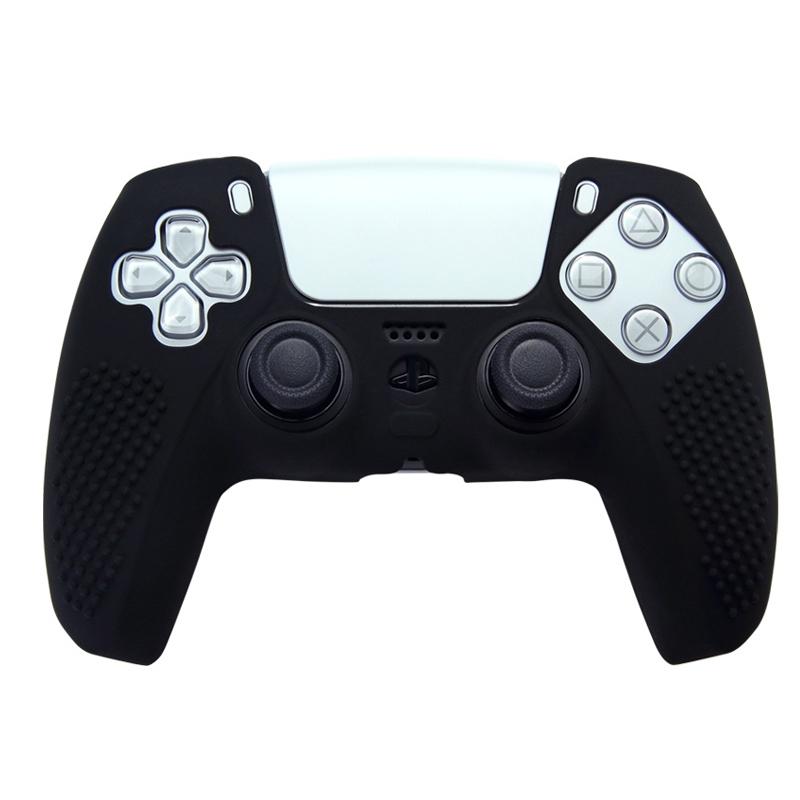 1 Stück Rutschfeste Silikonhülle Skin für PS5 Controller Weiche Hülle Mit Anti-Rutsch-Punkten Daumenstick für Dualsense