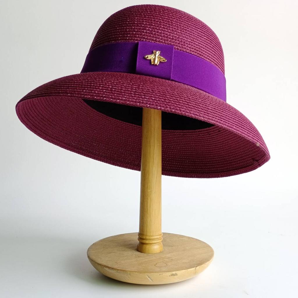 Pork Pie Sun Hat Chain Strap Straw Hat Summer Straw Hat Pearl New Elastic Ribbon Hatsombreros Para Mujer