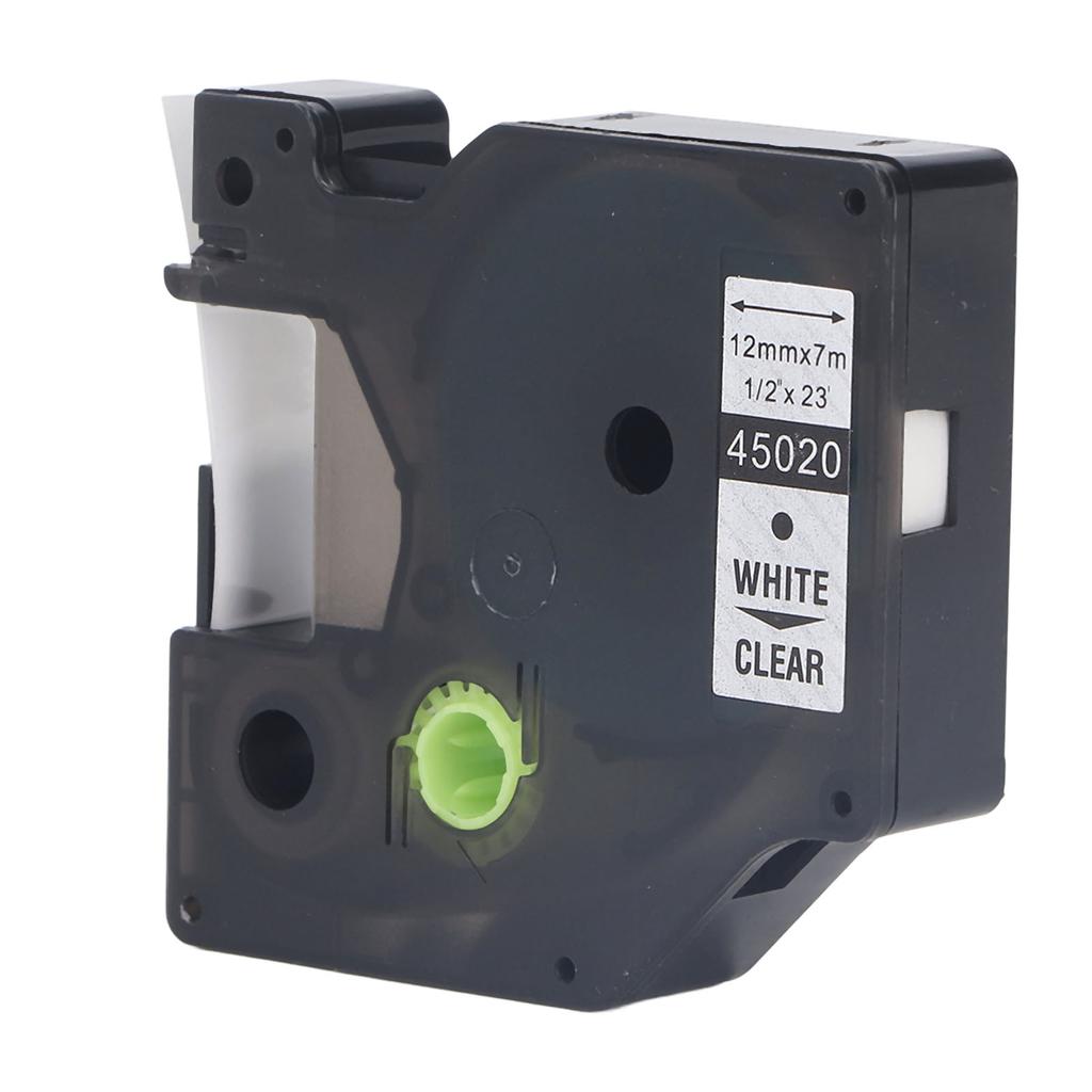 Fita para etiquetadora de 12 mm e 23 pés de comprimento, à prova d'água, resistente a óleo, tinta uniforme, fita para etiquetadora de longa duração para