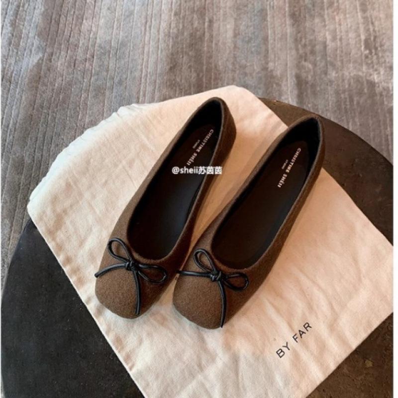 

Туфли квадратный носок плоский бант балетки одинарные туфли женские туфли бабушки для работы весна 40