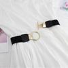 Ladies Elastic Clothes Round Buckle Dress Decor Elastic Belts Waistband Waist Belts Cummerbunds