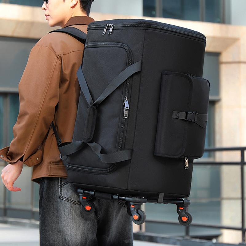 Large-capacity Detachable Trolley Case, Packing Equipment, Folding Luggage Bag, Travel Bag, Lightweight Wheel Bag, Cross-border Large Backpack