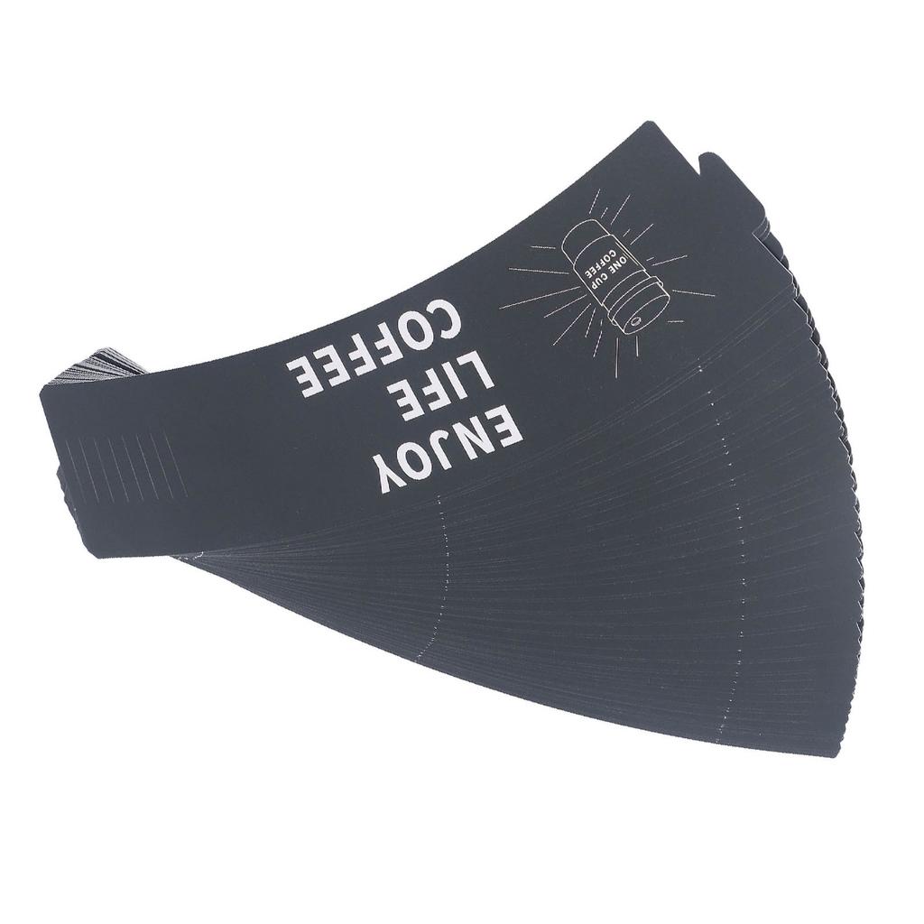 50 PCS Coffee Cups Sleeves Adjustable Paper Heat Insulating Cup Sleeve Jacket Holder for Beverage