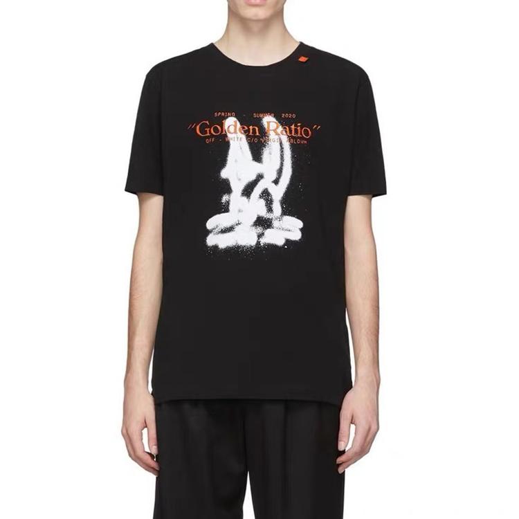 OFF-WHITE Oversized Harry The Bunny T-shirt Black Men Streetwear OMAA027R201850091001