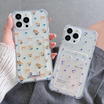 Porte-cartes Fente Support Portefeuille en Silicone Étui à Poche Pour Oppo A78 A58 A38 Samsung A54 A24 A14 Xiaomi Redmi Note 13 14 Tecno Spark 10 Coque Pare-chocs de Téléphone Transparent