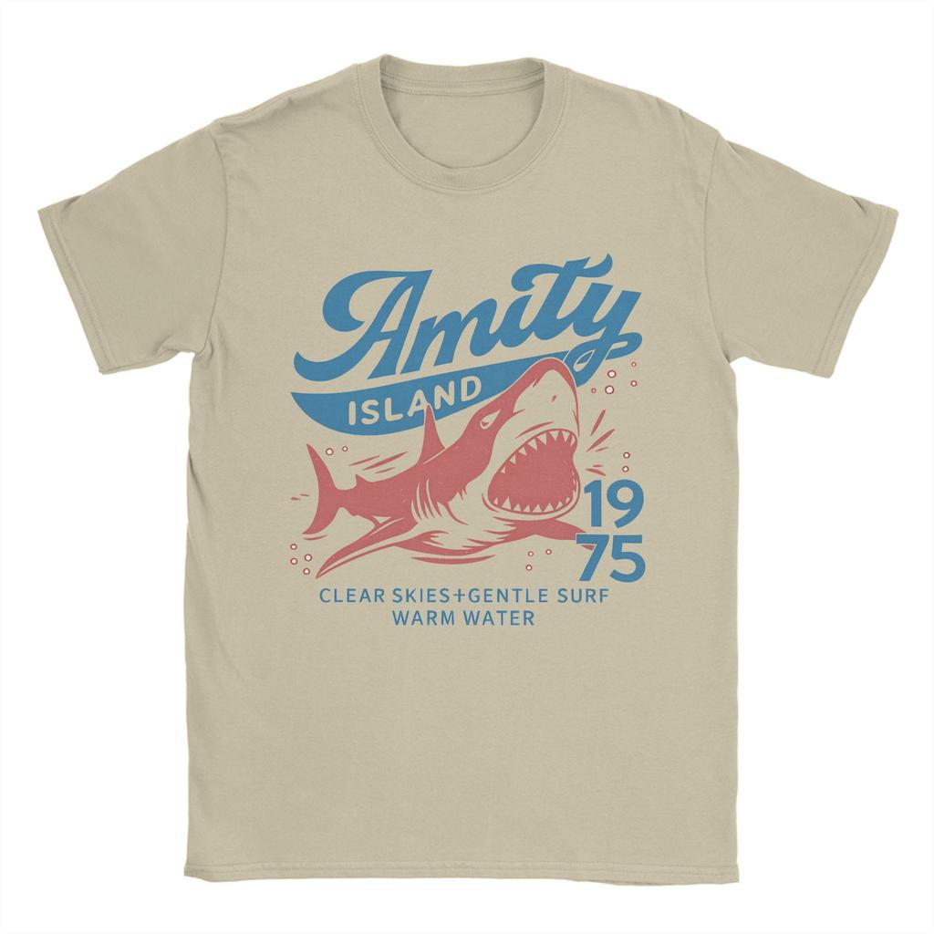 Unisex Women Graphic Printing Jaws Amity Island 1975 Movie Tee T Shirt Pure Cotton Tshirts Clothing