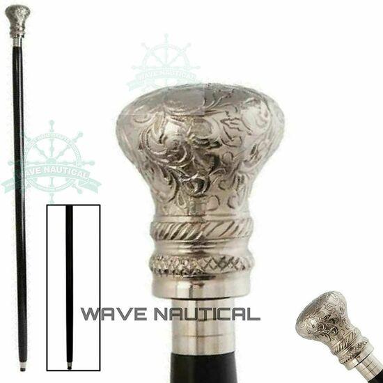 Antiker Stil Viktorianisch Vintage Designer Messinggriff Gehstock Holzspazierstock