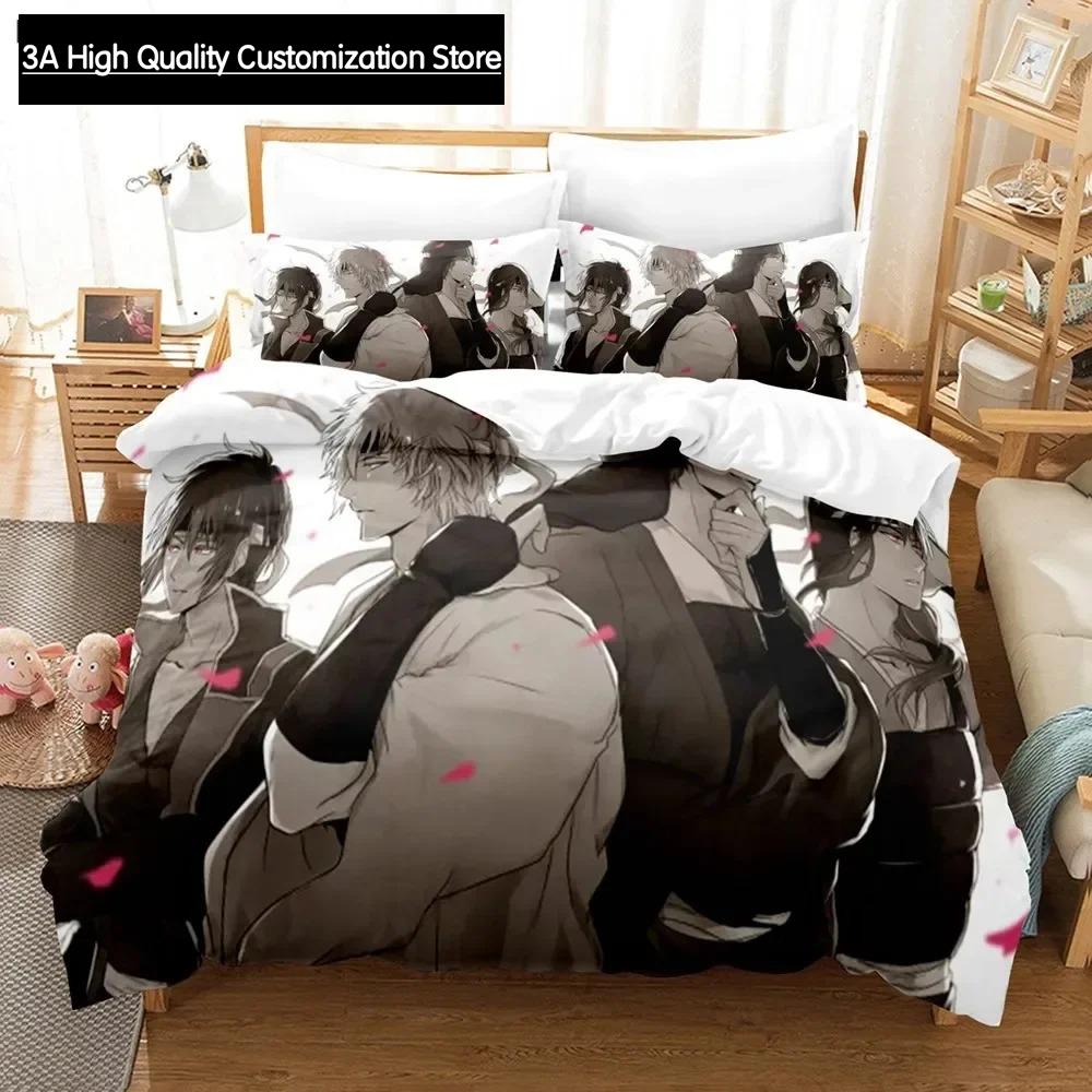Gintama Bedding Set Duvet Cover Pillowcases For Adult Kids Single Double Full Queen King Boys Teens Sakata Gintoki Bed Linen