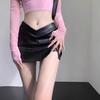 Women's High Waist PU Leather Black Midi Skirt with Slit - New Autumn 2025 Plus Size Bodycon