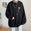Sweat à capuche imprimé décontracté ample pour homme, haut à manches longues et col rond pour le printemps et l'automne