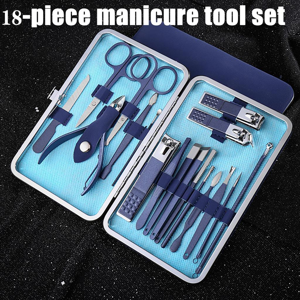 Blue Stainless Steel Nail Clippers Combination Pedicure Nail Clippers Gift Box