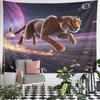 "Leopard Running In Cosmic Space" Pattern Wall Hanging Tapestry Decorative Tapestry Home Decor for Bedroom and Living Room