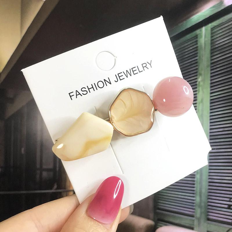 Fashion Hair Pins Side Clip Set Sweet Acrylic Waterdrop Hair Barrettes For Women Girls Korean Geometric Hair Accessories Jewelry