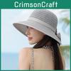 Summer Straw Hat For Women With Large Brim And Breathable Cutout Sun Protection For Beach And Outdoor Activities