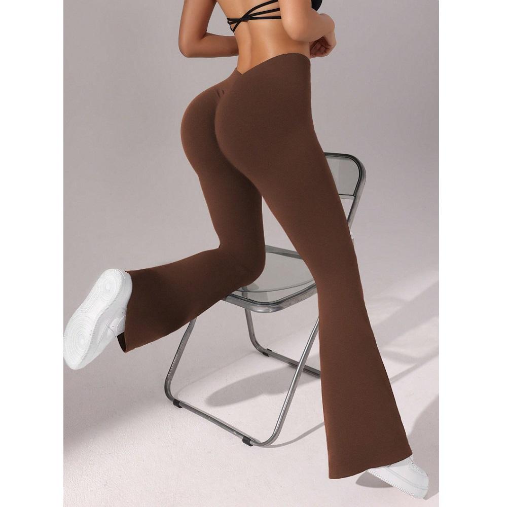 Flare Leggings V-shaped Hip Yoga Pants Women High Waist Wide Leg Pants Women Gym Fitness Sports Latin Dance Trousers