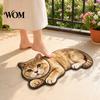 Pet Themed Floor Rug Cute Cat Bathroom Rug, Anti-Slip Absorbent Bath Washable Plush Design Welcome Mat Kitty Door for Entrance Kitchen Home Decor