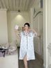1011 Summer New Ice and Snow Silk Sweet and Sexy Short Sleeve Pajamas Women's Pure Desire Shirt Skirt Ice Silk Pajamas