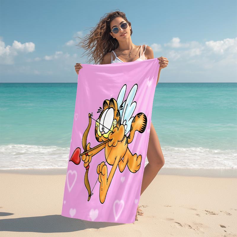 1Pc Garfield'S Hug Adventure Beach Towel Microfiber Beach Towel Thin Absorbent For Beach Swimming Yoga Bath Sports 091773