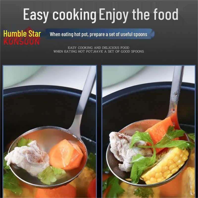 Qianxing Stainless Steel Long Handle Slotted Spoon Set