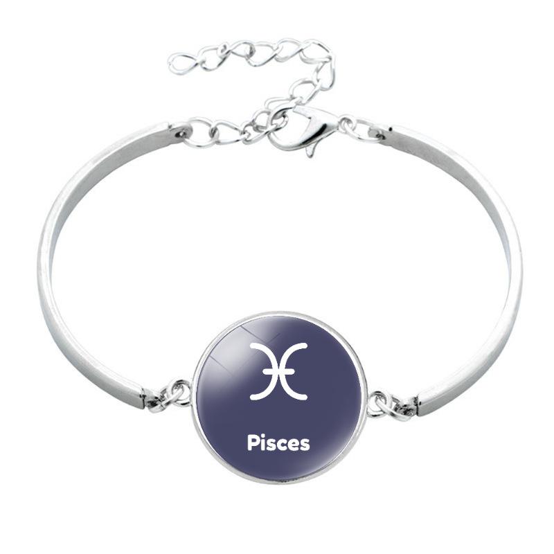 Constellation Stylish Zodiac Alloy Bracelet Unisex Fashionable Simple Jewelry Design