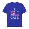 Women S T Shirt Cute Cat Lover Just A Girl Who Loves Cats Print Casual  Tops Black Small Vintage Washed Comfortable Stretched