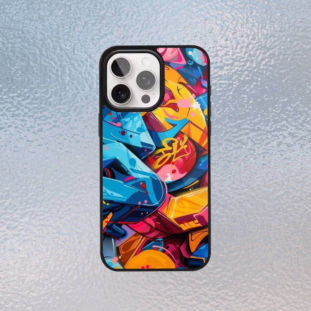 Coole Bunte Graffiti Handyhülle Für iPhone17,16,15,14,13,12,11 Plus,Pro Max Magnetisches Magsafe Kabelloses Laden