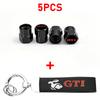 For VW Passat Touareg Magotan Golf 6 7 8 Polo Tiguan GTI Logo Car Tire Wheel Valve Caps Cover Key Chain Ring Keychain Accessory