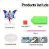 2pcs Butterfly Fairy 2D/Flat DIY Hanging Diamond Art Kits Single-Sided Drill Diamond Art Pendant Wall Decor for Home & Windows