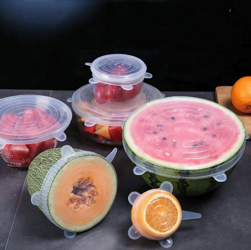 Silicone Stretch Lid Kitchen Accessories Can Be Reused Food Cover Plastic Wrap Cover Fresh-Keeping Sealed Bowl Storage Home