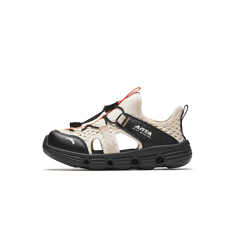 

Anta Детские сандалии из синтетической кожи, модные, удобные, универсальные, для улицы, детские сандалии, белые, черные, A312429924H-4 30