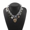 1PC Geometric Pearl Gemstone Earrings ZA Acrylic Alloy Resin Pendant Necklace Titanium Jewelry
