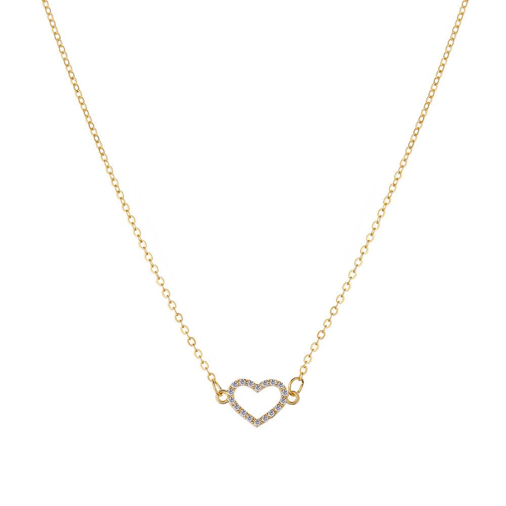 Fashion Rhinestone Heart Choker Necklace For Women Short Chain Shape Pendant Collares Necklace Ethnic Bohemian Jewelry Kolye