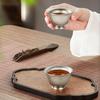 KAMJOVE Pure Titanium Double-Layer Anti-Scald Small Tea Cup Tasting Cup Master Tea Cup Kung Fu Tea Cup Home Use