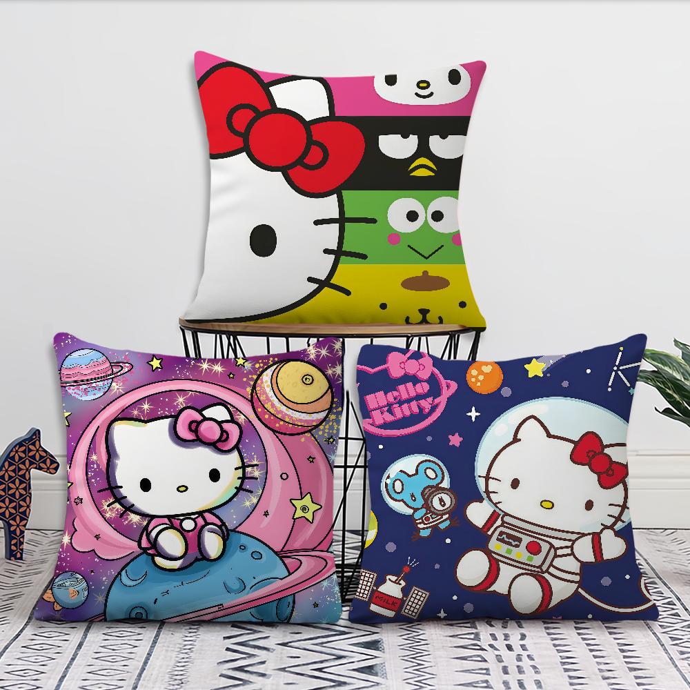 Funny Art Cartoon Kawaii H-Hello K-Kitty Sro Comfort Soft Hogar Pillowcase For Sofa Living Room Bed Home Decor Protective Covers