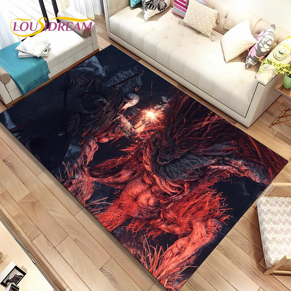 3D HD Sekiro Series Game Gamer Area Rug,Carpet Rug for Home Living Room Bedroom Sofa Doormat Decor,kids Play Non-slip Floor Mat