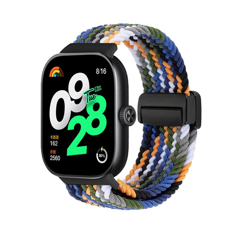 

Магнитный ремешок для Xiaomi Redmi Watch 5 4 ремешка плетеная петля регулируемый спортивный нейлоновый сменный браслет correa Miband 9 pro 8Pro band For xiaomi band 9pro синий/белый