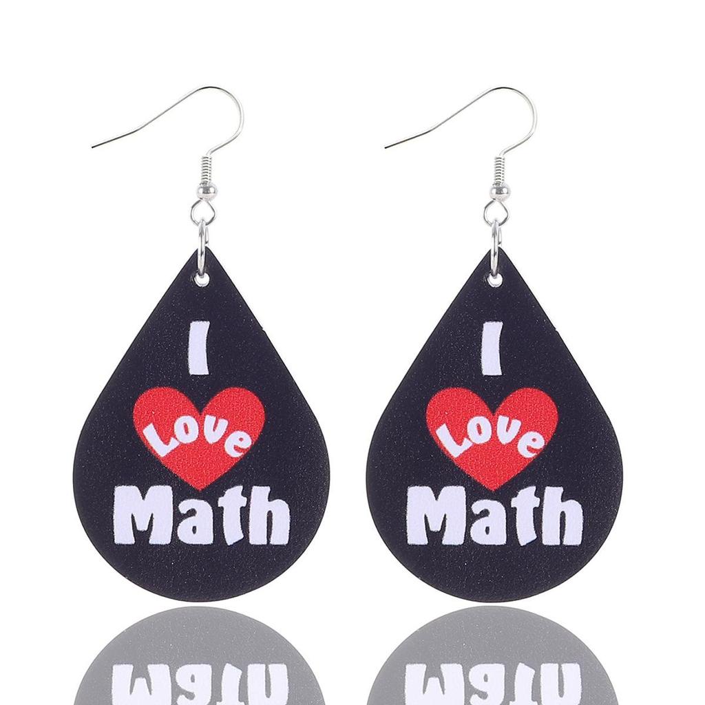 Teachers' Day Apple Pencil Rocket Book Education Drop School Bus Elements Leather Earrings Ladies