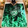 Flannel BlanketWerder Bremen Football Warm Soft Throw Blanket for Indoor Sofa Bed Living Room Use