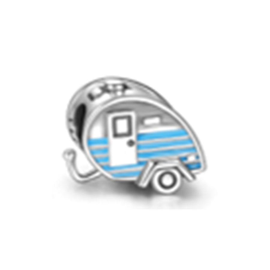S925 Sterling Silver Pink Black Motorcycle Car Bike Dangle Charm Bead Fit Original  Bracelet Pendant DIY For Women Jewelry