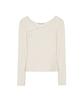 Nigaennikol Side Slit Button Ribbed Top_Light Beige