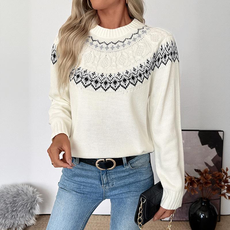 TikTok Europe 2026 Fall/Winter Retro Artistic Knit Fair Isle Sweater
