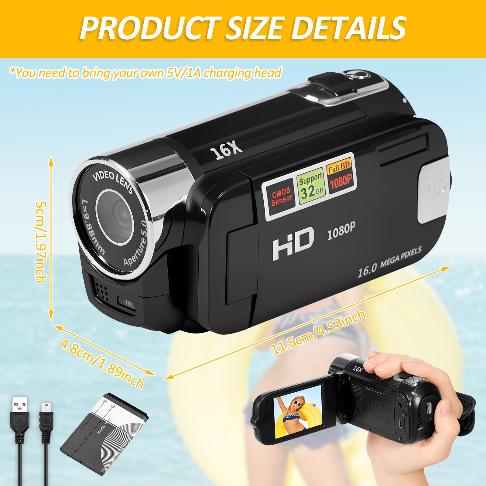 

Retro Digital Camera 2.7 Inch Rotatable Screen Camcorder 16X Zoom HD Video Recorder with Fill Light HD Video Camcorder