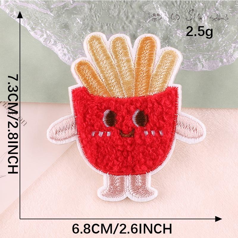 

Original Doku French Fries & Biscuit Chenille Embroidery Patch - DIY Self-Adhesive Cloth Label & Accessory